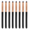 Urtlia Professional Small Pencil Eyeshadow Brush 8Pcs for Eye Shadow Eyeliner Smudge Blending Precision Perfect Cut Crease Makeup Brushes Tool Set（Black-EA01）