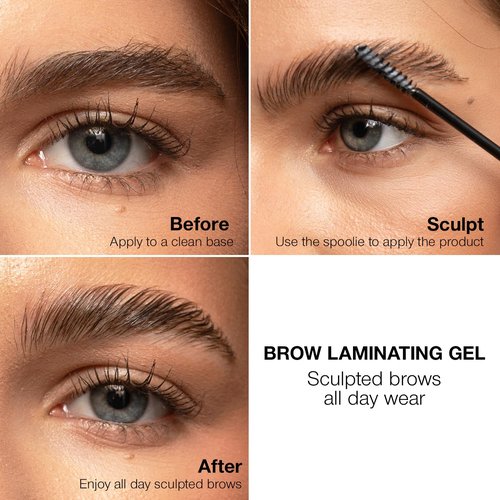 Palladio Brow Laminating Gel - Strong Hold Eyebrow Glue for Sculpted, All-Day Wear | Vegan & Cruelty-Free, Clear