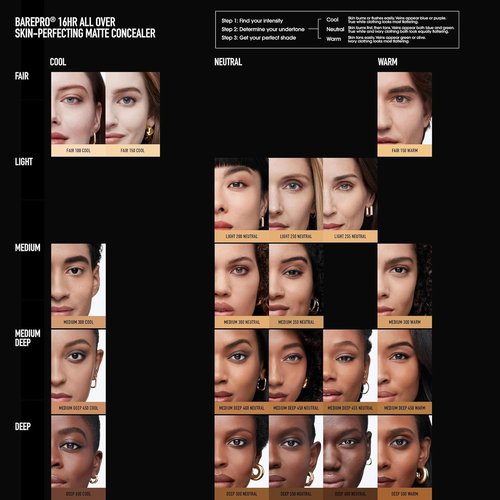 bareMinerals BAREPRO 16HR Natural Matte Concealer - SPF 25, Niacinamide, Conceals Dark Spots & Blemishes