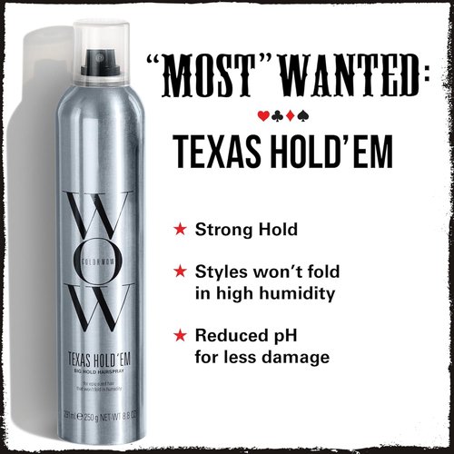 COLOR WOW Texas Hold 'Em Big Hold Hairspray - Extra Hold Hair Spray with Heat & UV Protection | Anti-Humidity, No Crunch Finish