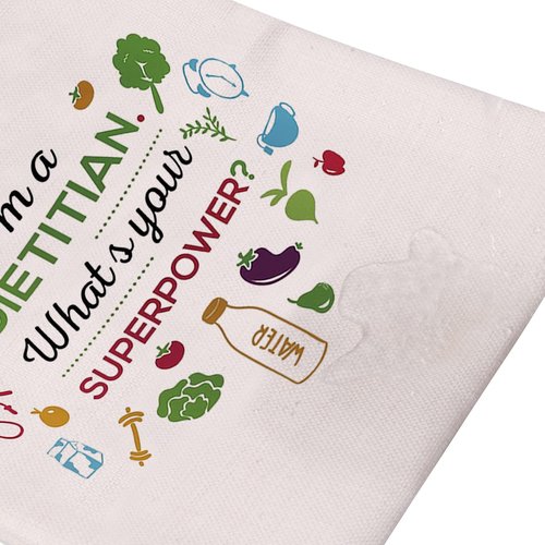 MEIKIUP Dietitian Cosmetic Makeup Bag Nutritionist Gift RD Registered Dietitian Gifts Dietitian Graduation Gift Travel Makeup Bag (DietitianSuperToteBag)