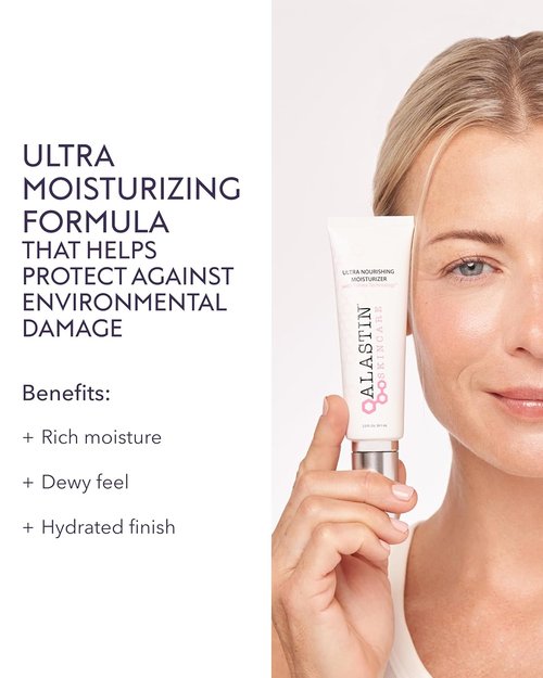 ALASTIN Skincare Ultra Nourishing Face Moisturizer - Daily Hydrating Cream for Dry Skin (2 oz)