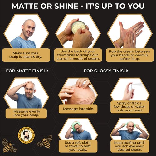 Bald Head Polish: Mens Aftershave Polish for Men, Waterproof Moisturizer for Bald Heads, Great for Father's Day, Christmas, Holiday, (2.0 oz) Travel Size