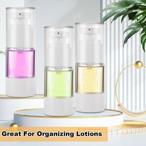 SENENQU 40 PCS 0.5 Oz 15ml Airless Pump Bottles Travel Size Empty Pump Bottle Lotion Container Refillable Cosmetic Pump Dispensers for Foundation Moisturizer Shampoo Toiletry