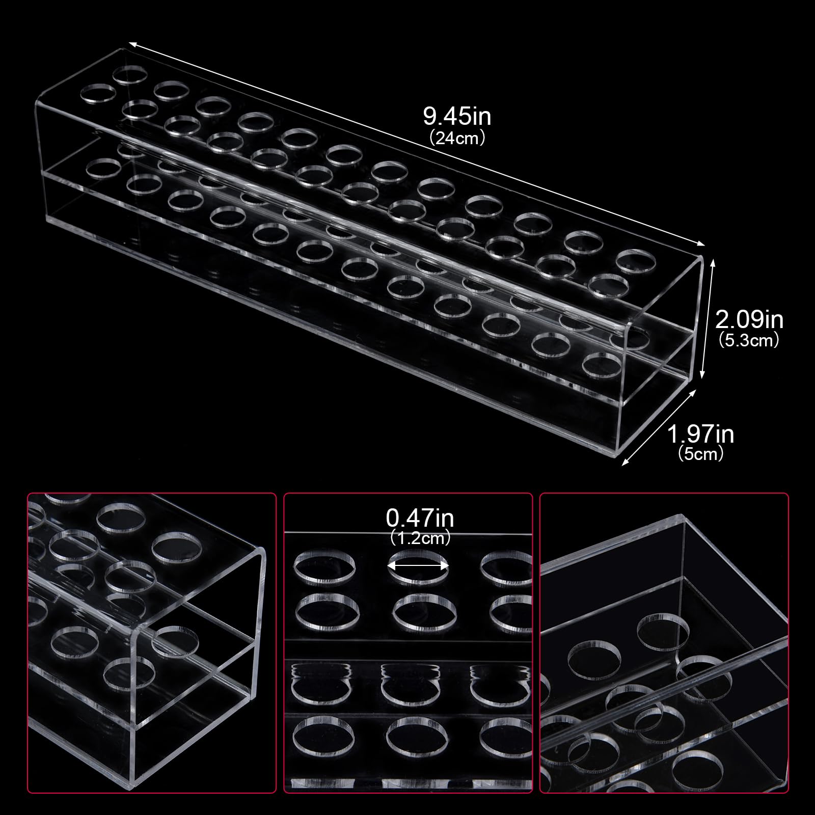 Wiojtry Nail Art Tool Organizer, Nail Brush Holder, Nail Technician Gifts, Storage for Storing Pro Beauty Finger Nailcare Art Kit Tools Makeup Display Case Refillable Container Holder Organization