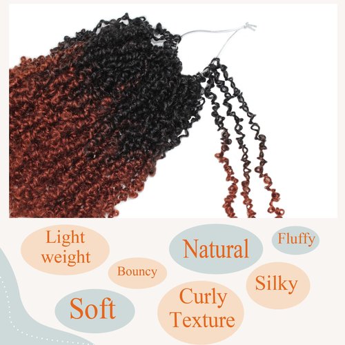 Haftaluv Yanky Twist Crochet Hair - 12 Inch, 9 Packs Pre Looped Mini Twist Synthetic Curly Crochet Hair Extensions For Black Women