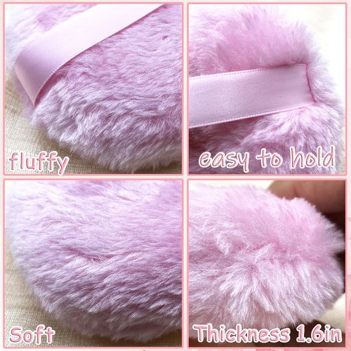 4.3 Inch Ultra Fluffy Body Powder Puff & 5.3 Inch Large Glass Jar Set,Dusting Powder Container with Puff,Multi-purpose Storage Holder Dish,Gothic Decor for Bedroom,Bathroom,Home(Black)