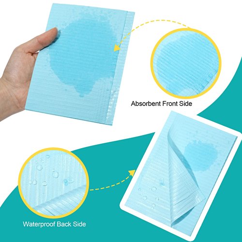 Jetec 360 Pcs Disposable Dental Bibs Sheets Nail Art Mat 3 Ply Waterproof 13'' x 18'' Clean Pads Tattoo Tray Cover(Multicolor)