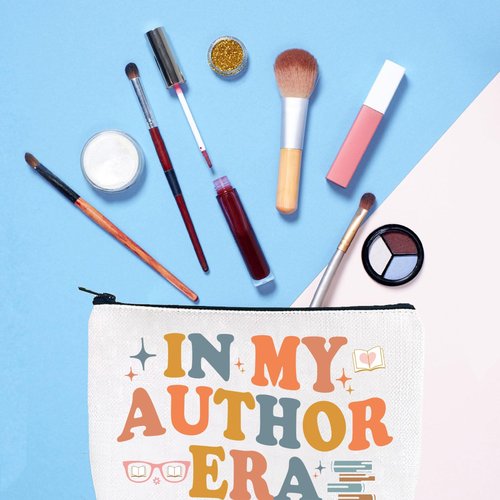 Novel Writer Author Makeup Bag Writer Themed Gift Novelist Author Gifts For Women Writer Author Novelist Cosmetic Bag (IN MY AUTHOR)