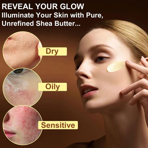 QJCWXIAOX Raw & Unrefined Shea Butter for Body, Face & Hair, Pure Shea Butter with vitamins A, E & F, Long-Lasting Hydration for Dry Skin, Hair Care, DIY Lip Balm, Natural Moisturizer