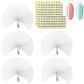 SIUSIO 250 Pcs Oval Nail Swatch Sticks with Metal Split Ring and Numbered Tips - Clear Fan-shaped Color Display for Nail Art Polish Practice