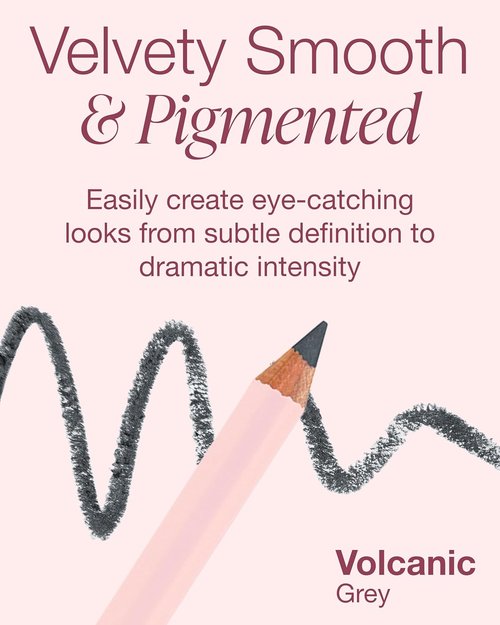 Mineral Fusion Eye Pencil - Grey Volcanic Eyeliner with Chamomile & Vitamin E - Smooth, Long-Lasting, Hypoallergenic