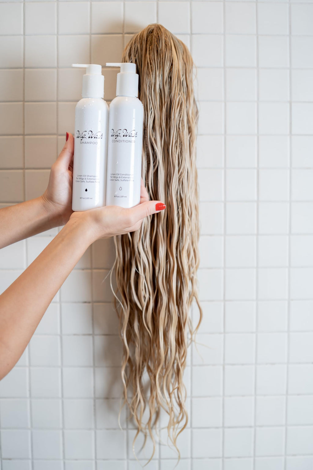 WIG WASH - WIG CONDITIONER - Linen Oil Conditioner – Sulfate-Free Formula for Human Hair Wigs, Extensions & Natural Hair – Moisturizing, Lightweight, Color Safe – 8 fl oz