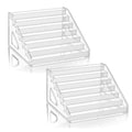YANMAKE 7-Tier Nail Polish Organizer Rack, 2 Pack Storage Holder Stand for Sunglass Organizer, Greeting Card, Postcard Storage Shelf