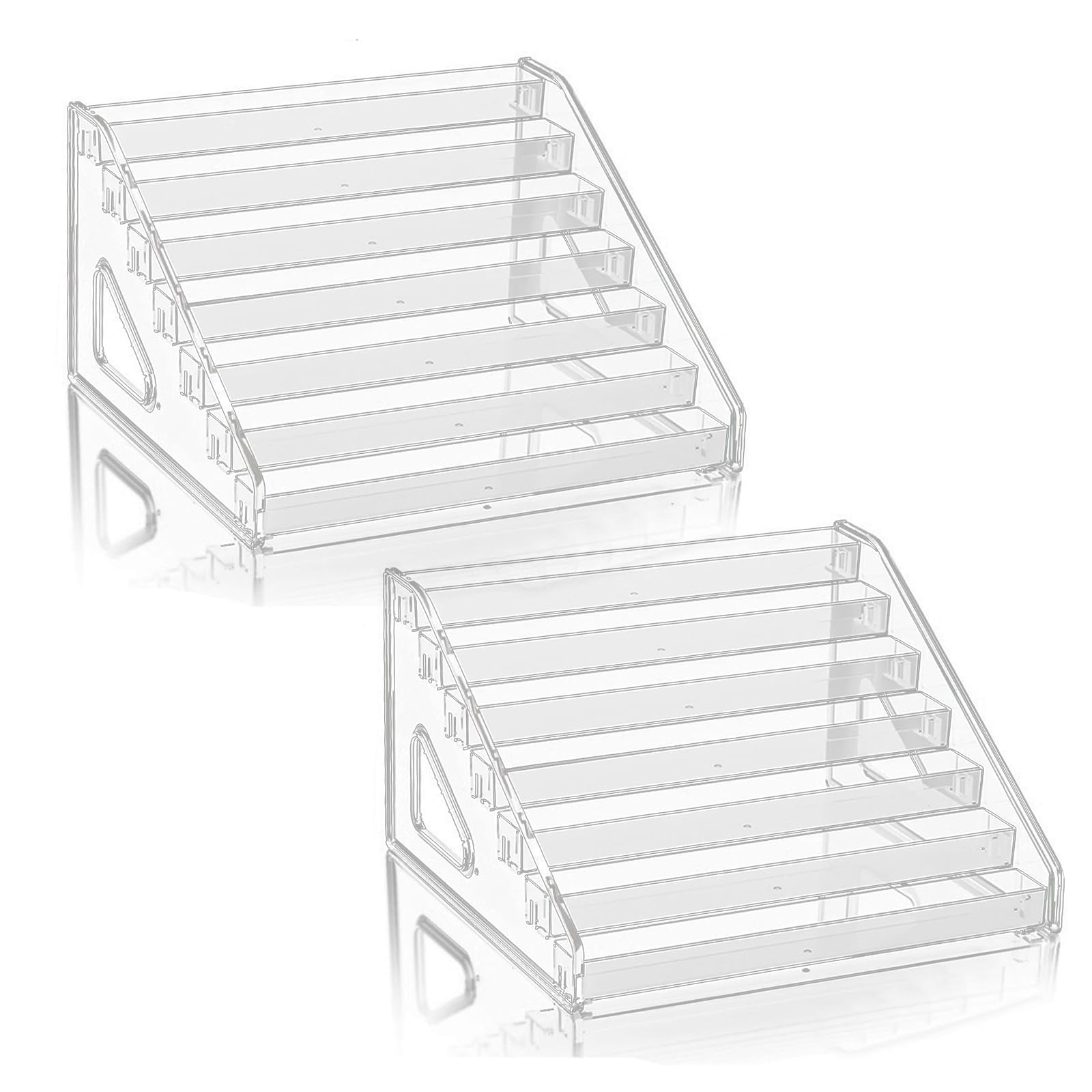 YANMAKE 7-Tier Nail Polish Organizer Rack, 2 Pack Storage Holder Stand for Sunglass Organizer, Greeting Card, Postcard Storage Shelf