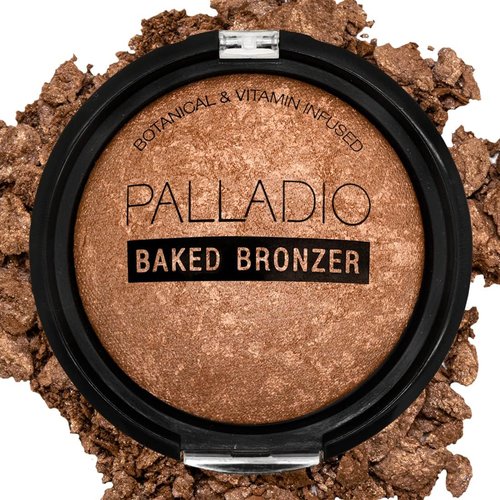 Palladio Baked Bronzer - Highly Pigmented & Easy to Blend | Shimmery Glow, Long-Lasting Tan