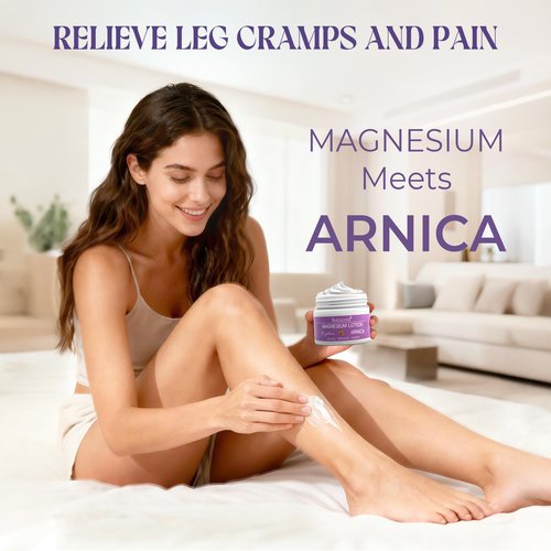 Balasoma Nighttime Magnesium Lotion with Arnica– Magnesium Cream for Sleep – Potent Magnesium Formula Soothes Muscles & Joints, Apply to Legs & Feet Before Bed – Moisturizing, Non-Greasy