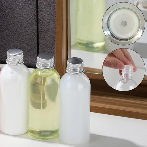 RAMFIYN 3.4 oz Travel Bottles TSA Approved, 12 pcs Refillable Travel Bottles Leak Proof with Silvery Screw Cap, Essential Oil Bottles Empty