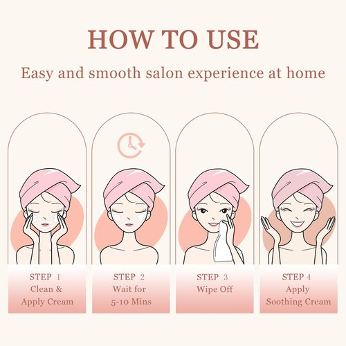 Face Hair Removal Cream for Women, Facial Depilatory Cream for Chin Upper Lip Sensitive Skin Hair Removal, Painless & Flawless Hair Removing At Home, 1.69 Fl.oz w/Spatula