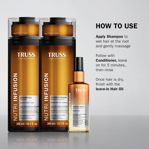 TRUSS Nutri Infusion Hair Conditioner - Moisturizing Formula for Damaged Hair with Myrica Fruit Wax & Miracle Oils | 10.14 fl oz