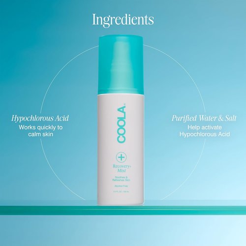 COOLA Recovery+ Face Mist - Hypochlorous Acid Spray for Redness Relief & Skin Refreshment | 3.4oz