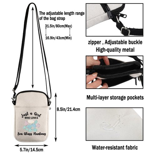 G2TUP Sea Glass Hunter Gift Who Love Sea Glass Hunting Makeup Bag Beach G-lass Cosmetic Bag Beachcombing Life Gift Beachcomber Zipper Travel Bag