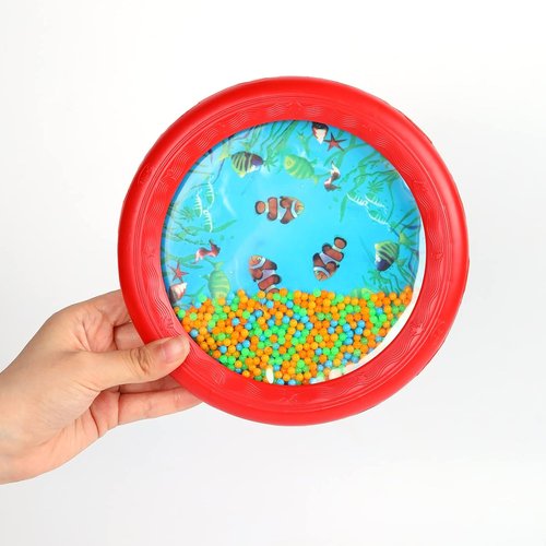 Musfunny Ocean Drum | Gentle Sea Sound Music Instrument for Kids - Red Educational Toy