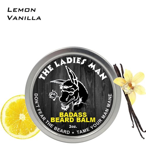 Badass Beard Care Beard Balm - The Ladies Man Scent | All-Natural, 2 Ounce - Soften Hair & Hydrate Skin