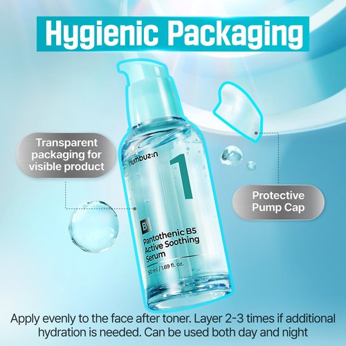 numbuzin No.1 Serum | Pantothenic B5 Active Soothing Serum | Soothing, Hydrating | Pantothenic Acid, Niacinamide | Excess Oil Control, Reduces Breakouts, Acne | Oily, Acne-Prone Skin | 1.69 fl. oz.