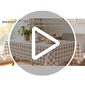 Red Gingham Vinyl Tablecloth with Flannel Backing 60x84 Inch Waterproof Outdoor Cover
