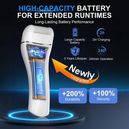 9.0 Upgrade Electric Foot Callus Remover CMTQVFL -【Removes 99.99% of Calluses in 2 Minutes】Professional Foot Callus Remover IPX7 Waterproof Electric Callus Remover for Feet Hard Care Dead Cracked Skin