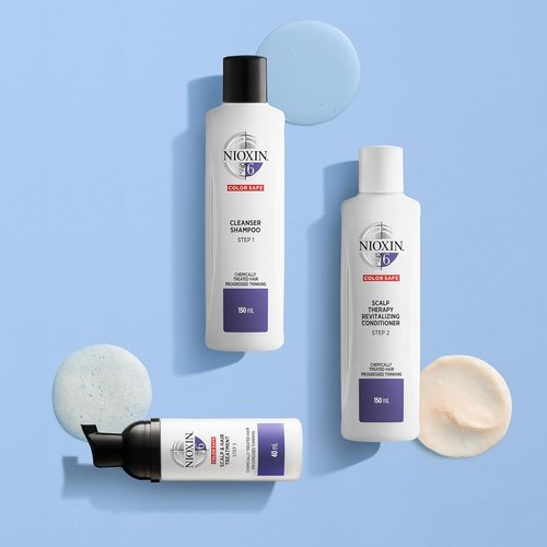 Nioxin System Kit 6 - Hair Strengthening & Thickening Treatment for Sensitive Scalp | Full Size (3 Month Supply)