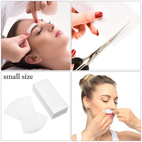 Maitys 1000 Pieces Non-woven Wax Strips for Body Facial Hair Removal Beauty Waxing Sheets Soft Wax Strips for Women Men Leg Face Chest Back Eyebrow Armpit and Bikini, 2.8'' x 7.9'' and 1.5'' x 3.9''