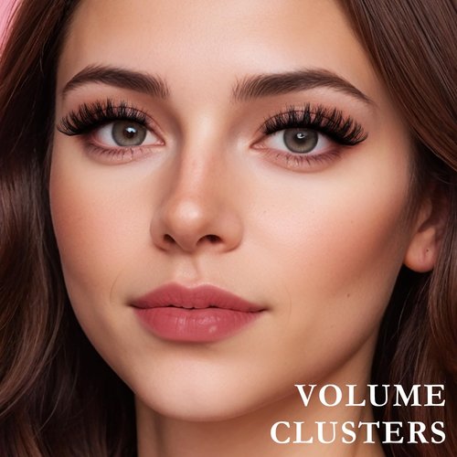 QUNETY Lashes Wispy False Eyelashes Cat Eye Lash Strips Natural Look Fake Mink Eyelash Pack 14 Pairs Lightweight Fluffy Cateye Strip Lashes Soft Cotton Band 6-13mm Demi Wispies Full Pestañas Postizas