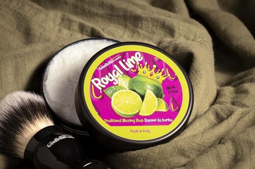The Goodfellas’ Smile ROYAL LIME (Zesty Sicilian Lime) Italian Shaving Soap – Soft Lathering Croap for Traditional Wet Shaving with Brush, Razor & Soap Bowl