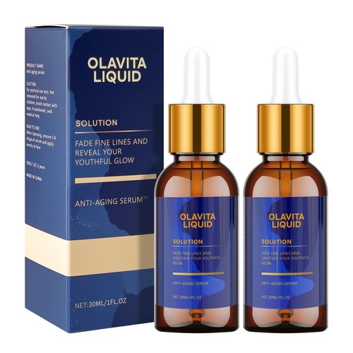 Olavita Liquid, Olavita Liquid Solution Anti Aging Serum, Vitamin C & E Serum,Olavita serum for wrinkles, Diminishes Fine Lines & Wrinkles For A Youthful Glow (2pcs)