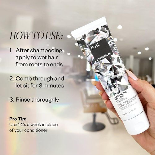 IGK Expensive Clear Gloss Top Coat & Cash In Instant Repair Serum - Vegan & Cruelty-Free | 4.2 oz & 1.7 oz Pack
