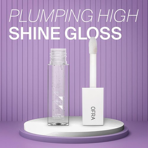 Ofra Lip Lush Plump - Clear Lip Plumper Gloss | Hydrating, Non-Sticky & Ultra Glossy - 3.5ml