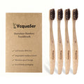 Ycquaser Bamboo Toothbrushes,Travel Toothbrush&Horse Bristle(4-Pack),Natural Soft Bristles for Adults,100% Biodegradable,Plastic & Nylon Free