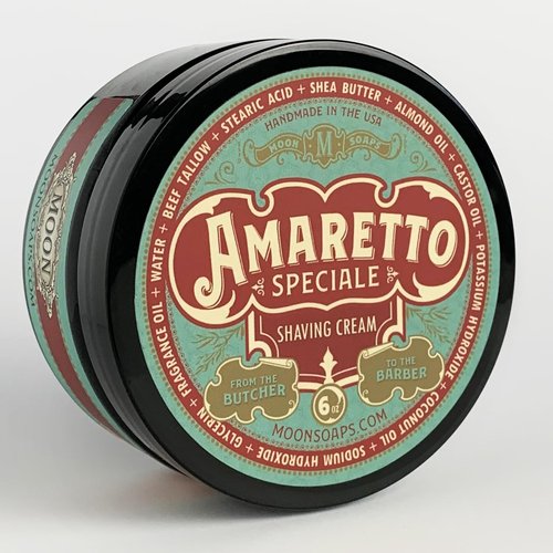 Moon Soaps Amaretto Speciale – Luxury Tallow Shaving Soap with Almond & Dark Cherry Scent, 6 oz