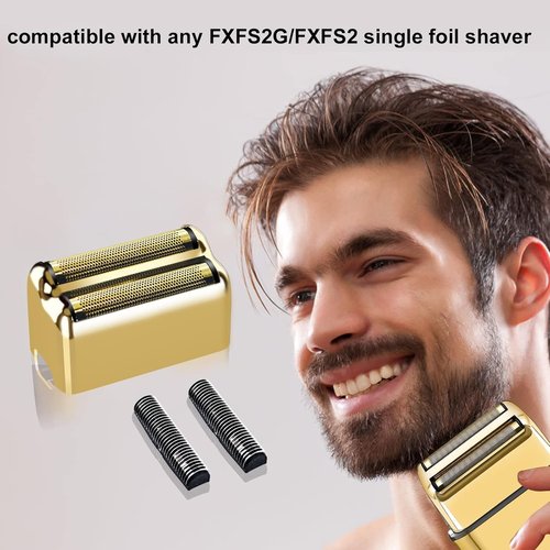 BaBylissPRO Replacement Foil & Cutters - 3 Pack for FXFS2 Double Foil Shaver | Gold Finish
