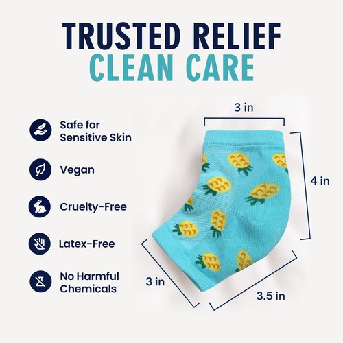 Dr. Frederick's Original Moisturizing Heel Socks for Dry Cracked Heels Treatment - 3 Pairs - Infused with Coconut Oil and Mango Butter - Stocking Stuffers for Adults - Summer Print