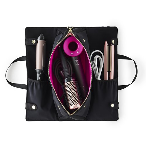 KUSSHI Hair Tools Bag - Oprah’s Favorite Things Winner - Neoprene Hair Tools Travel Bag & Hair Accessories Organizer Case (Black)