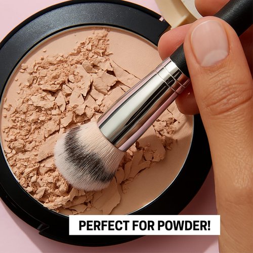 Molly Skin Foundation Makeup Brush and Concealer Brush Duo, Under Eye Concealer Makeup Brush, Angled Cosmetic Brush For Blending, Concealing, Contouring Makeup, 2 Piece Set (106 206)
