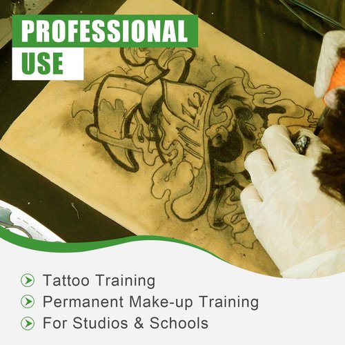 JCONLY Premium Tattoo Practice Skin (3mm Thick Medical Silicone) - 10PCS Double-Sided Fake Skin Reusable Mat, 7.4"x5.5" Tattoo Skin with Deluxe Gift Box, for Professional Artists