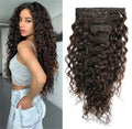 Clip in Hair Extensions Real Human Hair 14 Inch Remy Human Hair Extensions for Women Double Weft Seamless Clip ins Brazilian Deep Wave Curly Human Hair Extensions 8Pcs 100g 20 Clips Dark Brown