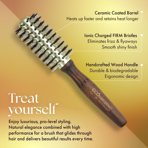Olivia Garden Ecoceramic Firm Bristles Round Thermal Hair Brush (2 1/8")