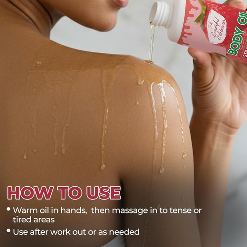 Skiennix Body Oil - Deep Hydration Formula for Nourished, Radiant Skin | Strawberry Scent, 6.76oz