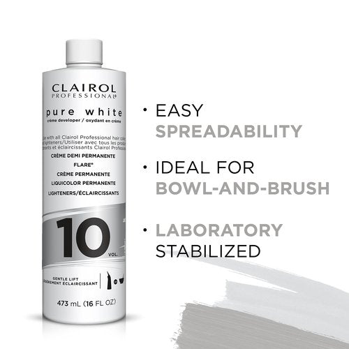 Clairol Professional Pure White 10 volume Crème Developer, 16 oz