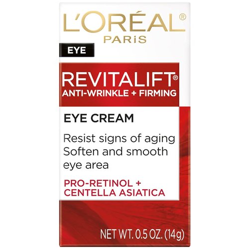 L'Oreal Paris Revitalift Anti-Wrinkle Eye Cream - Firming Treatment for Dark Circles, Fragrance-Free, 0.5 oz.